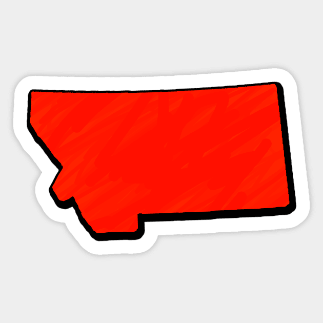 Bright Red Montana Outline Sticker by Mookle